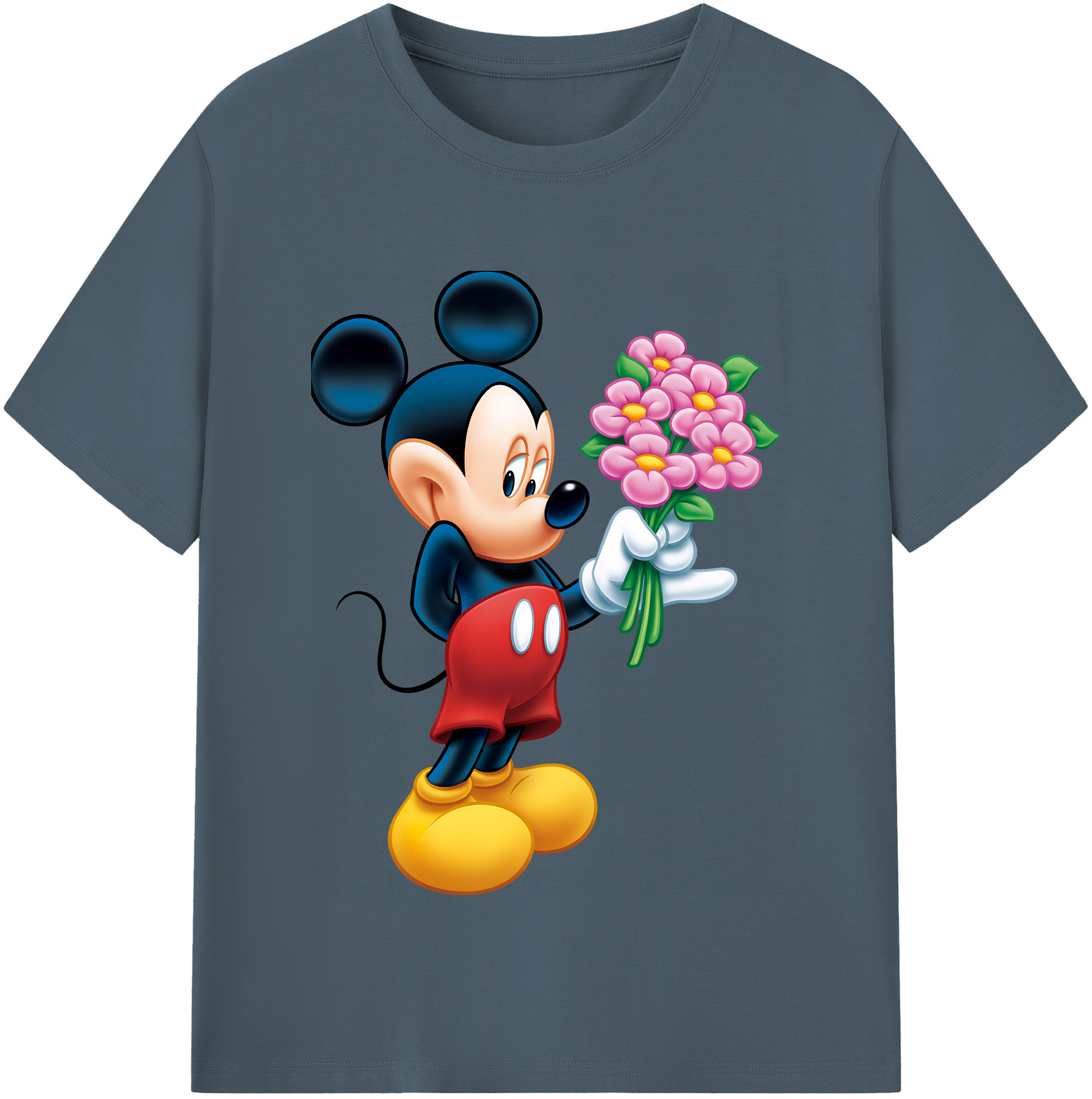 （画像用） ミッキーマウス Mickey Mouse 綿100％半袖Tシャツ（フロントプリント）